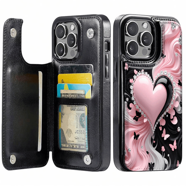 Phone Case - Phone Case with Wallet Card Holder And Credit Card Slots Designed for Iphone And Samsung Galaxy S Series, Featuring a Cute And Stylish Design for Iphone 17 Air/16/15/14/13/12/11/Plus/Pro/Pro Max And Samsung Galaxy S22/S23/S24 FE/S25/S26