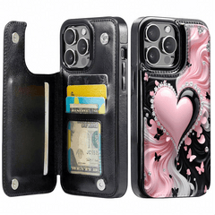 Phone Case - Phone Case with Wallet Card Holder And Credit Card Slots Designed for Iphone And Samsung Galaxy S Series, Featuring a Cute And Stylish Design for Iphone 17 Air/16/15/14/13/12/11/Plus/Pro/Pro Max And Samsung Galaxy S22/S23/S24 FE/S25/S26