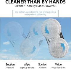 Ahwoihs Automatic Electric Window Cleaning Robot with Water Spray and Remote Control - 5600Pa Powerful Suction for Interior Glass