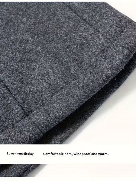 New Autumn And Winter 802 Detachable Double-Layer Collar Thick Velvet Blend Overcoat for Men