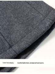 New Autumn And Winter 802 Detachable Double-Layer Collar Thick Velvet Blend Overcoat for Men