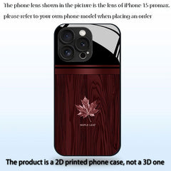 Phone Case: Premium Linear Brown Black Red Maple Leaf Pattern Glass Phone Case for iPhone 17 Air/16/15/14/13/12/11/Plus/Pro/Pro Max and Galaxy S, A Series/S22/S23/S24 FE/S25/S26 ULTRA PLUS.It Is the First Choice of Gift for Family, Loved Ones