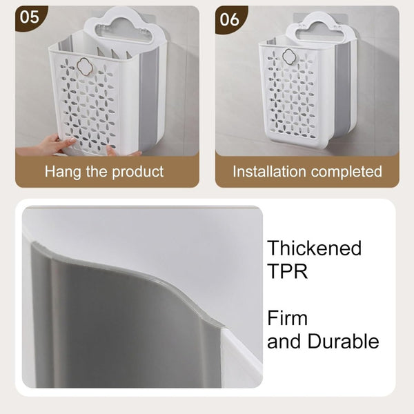Collapsible Laundry Basket, for Laundry Storage Basket with Handles Wall Laundry Hamper, Versatile Dirty Clothes Storage Bin for Clothes, Towel, Blanke