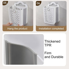 Collapsible Laundry Basket, for Laundry Storage Basket with Handles Wall Laundry Hamper, Versatile Dirty Clothes Storage Bin for Clothes, Towel, Blanke