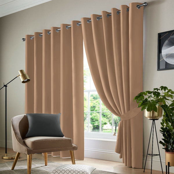 2pcs Full Blackout Curtains, 100% Polyester Fabric, Privacy Protected, Sound proof, Energy saving Grommet Top Curtains for Bedrooms, Living Room, Home Decor & Room Decor