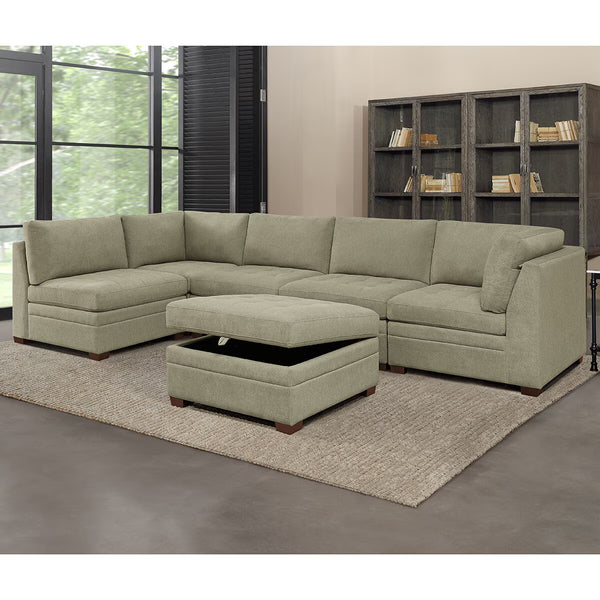 Thomasville Tisdale Beige 6 Piece Modular Fabric Sofa