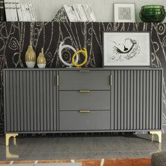 Tide Crest 140cm Modern Sideboard with Gold Accents and Storage