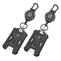 MNGARISTA Retractable Badge Holder, Heavy Duty Carabiner Keychain, Tactical ID Card Holder with 31.5