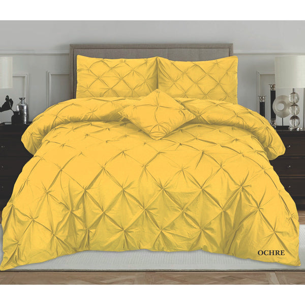 PINTUCK PLEATED ALFORD EGYPTION COTTON MIX DUVET COVER WITH PILLOW CASEA ALL SIZES SINGLE DOUBLE KING SUPER KING