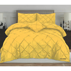 PINTUCK PLEATED ALFORD EGYPTION COTTON MIX DUVET COVER WITH PILLOW CASEA ALL SIZES SINGLE DOUBLE KING SUPER KING