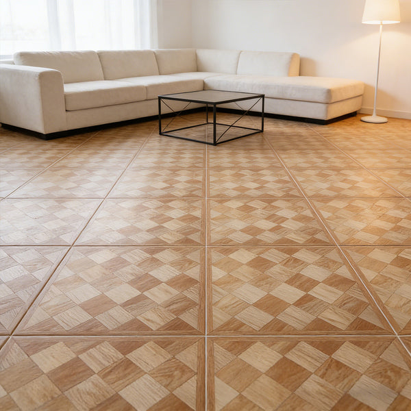 LIVINGANDHOME 30-Pack Self-Adhesive Vinyl Floor Planks Stickers, Wood Effect Flooring Tiles, 12