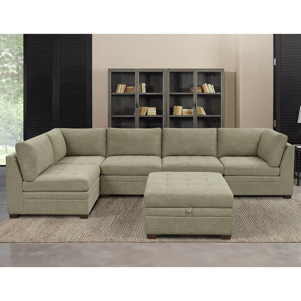 Thomasville Tisdale Beige 6 Piece Modular Fabric Sofa