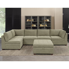 Thomasville Tisdale Beige 6 Piece Modular Fabric Sofa