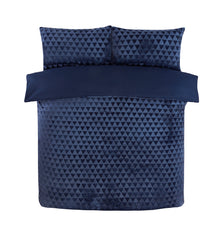 Diamond Drift Teddy Duvet Cover Set | Luxurious Textured Fleece with 3D Diamond Pattern | Ultra-Soft Plush Microfibre in Silver Grey or Navy | Includes Pillowcases – Warm, Cosy & Breathable Bedding – Single, Double, King Sizes | Machine Washable | Fast Di