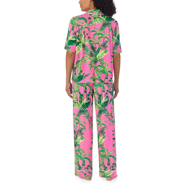 Room Service Notch Collar 2 Piece PJ Set in Pink