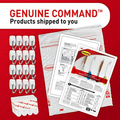 Command GP067-16NA Small Wire Hardware, Silver, White, 16 Hooks