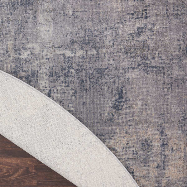 Rustic Textures Faded Blue Circle Rug, 160 Cm