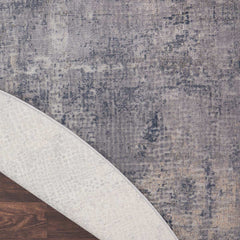 Rustic Textures Faded Blue Circle Rug, 160 Cm