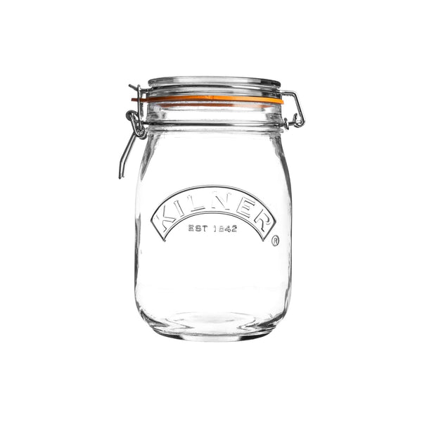 Kilner Clip Top Jar 1.5 Litre (1500 Ml) Airtight Glass Storage Jar for Preserving Fruits Vegetables Coffee Tea Rice Flour Nuts Pasta