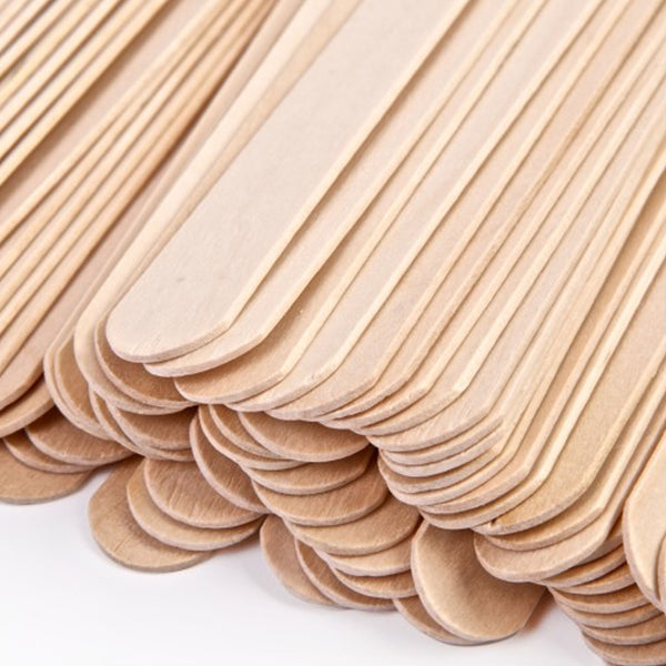 100pcs Wooden Waxing Sticks Spatulas For Hair Removal Smooth Applicator Sticks For Face Body And Eyebrow Wax