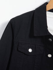 Spring and Autumn Hot Men's Denim Jacket for Teens, High-End Long Sleeve Turn- Collar Casual Coat