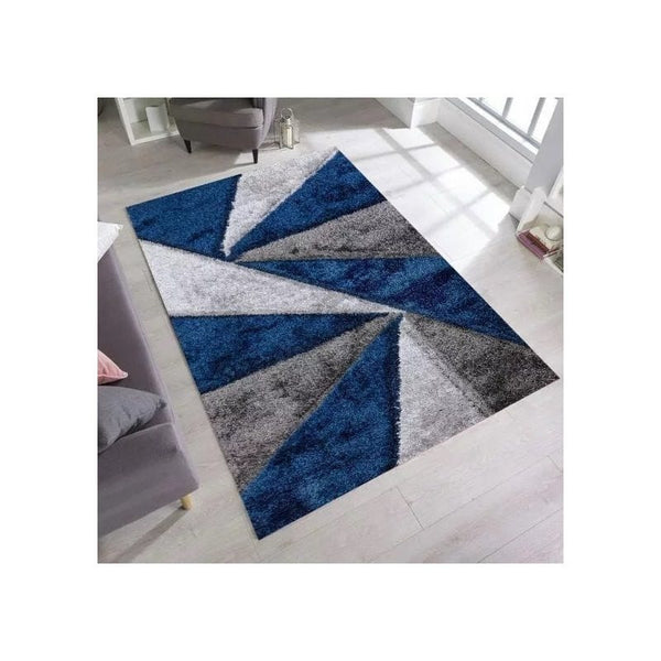 Luxury Soft Shaggy Area Rug – Modern Non-Shedding Geometric Triangles Design, High-Pile Plush Living Room Carpets, Large Thick Rug for Bedroom, Kitchen, Lounge & Home Décor – Contemporary Floor Rug & Mats