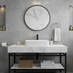 Self Adhesive Toilet Paper Holder & Towel Ring Set – No Drilling, Easy Stick-On Installation for Bathroom