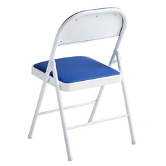 Set of 2 Folding Chairs, Faux Leather Foldable Chairs with Metal Frame and Padded Seat, Easy to Fold and Store for Home, Office, Dining and Reception