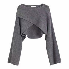 2025 Autumn New Style - Irregular Short Sleeve Sweater - Uncommon Crop Top Sweater for Women
