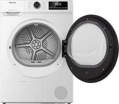 Hisense DH1Q802BW2 60Cm Freestanding 8 KG Heatpump Front Load Tumble Dryer, 16 Programmes, Auto Dry, Steam Refresh, Allergy Care - White