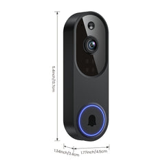 1080P Video Doorbell Camera, Intelligent Human Detection, Cloud Storage, Real-time Viewing, Two-way Audio, Infrared Night Vision, Battery Powered, Indoor Monitoring, USB Interface, 5200mAh Battery.