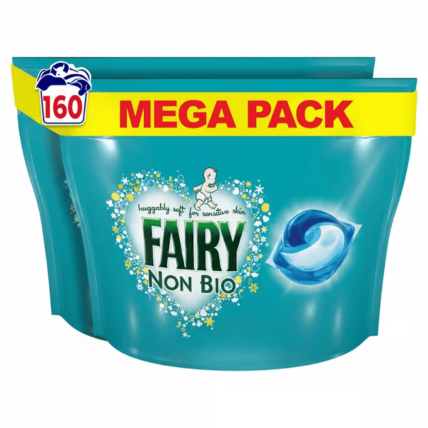 Fairy Non Bio Liquid Washing Pods – 160 Washes Mega Value Pack | Baby & Family Friendly