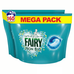 Fairy Non Bio Liquid Washing Pods – 160 Washes Mega Value Pack | Baby & Family Friendly