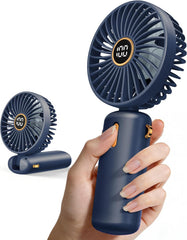 Handheld Fan Portable Hand Held - Rechargeable Mini Battery Powered Travel USB Charging Small Electric Folding Foldable Powerful Personal Pocket Cooling Desk Holiday Quiet Silent for Women Handbag