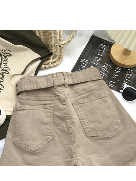 Women's High Waist Cargo Skort with Belt & Built-In Shorts - -Line Mini Skirt, Belted Waistband, Machine Washable Short Length Suitable for,, Casual Attire - Casual Streetwear Outfits
