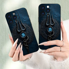Phone Case: Hindu Trishul & Om Symbol Pattern Phone Case, for iPhone 17 Promax/Pro/ Air, 16 Plus, 15, 14 Pro Max, 13, 12, 11, Mini and Galaxy/XIAOMI.Gift for Friends, Boys, Girls or Family.