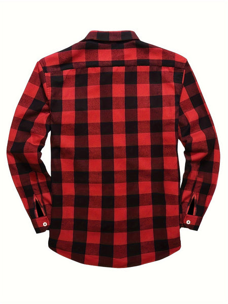 Men's 3pcs Fashion Casual Flannel Plaid Shirts for All Seasons