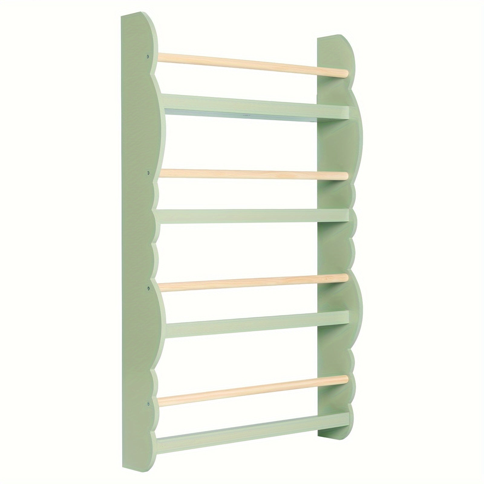 1pc Bookshelf Ledge | Book Organizer with Bookshelves, Pine E1 MDF, Green, Cubby Shelf, Freestanding, Suitable for Various Room Types