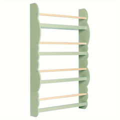 1pc Bookshelf Ledge | Book Organizer with Bookshelves, Pine E1 MDF, Green, Cubby Shelf, Freestanding, Suitable for Various Room Types