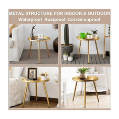 Metal End Table, Round Side Table, Nightstand/Small Tables for Living Room, Accent Tables Cheap, Side Table for Small Spaces,41.5 × 46.5 cm