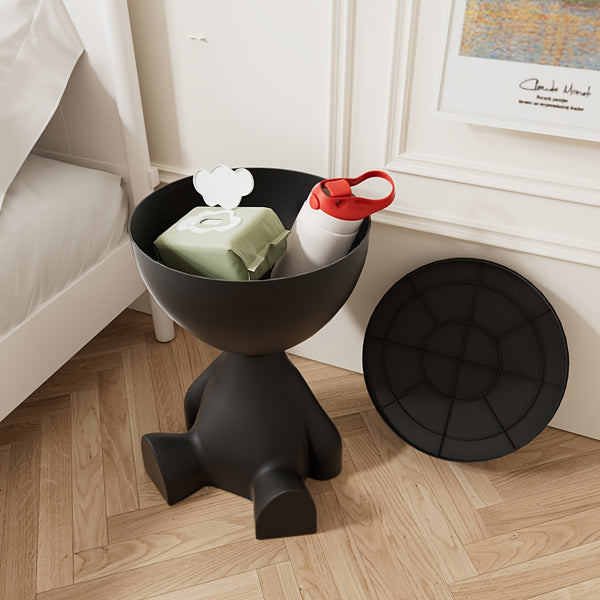 Modern Coffee Table Suitable for Small Spaces - Easy-to-Assemble Plastic Table with Top, Contemporary Bedside Desk for Living Room, Balcony, Office - Low-Maintenance Furniture (No Wood)