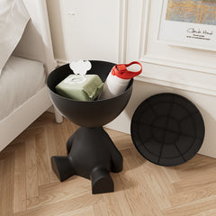 Modern Coffee Table Suitable for Small Spaces - Easy-to-Assemble Plastic Table with Top, Contemporary Bedside Desk for Living Room, Balcony, Office - Low-Maintenance Furniture (No Wood)