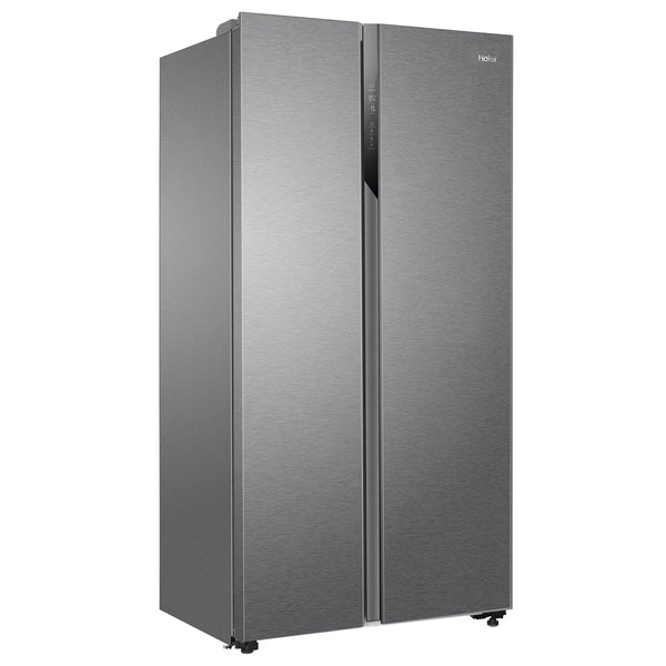 Haier HSR3918ENPG, Side by Side Fridge Freezer, E Rated in Silver