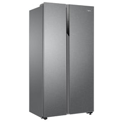 Haier HSR3918ENPG, Side by Side Fridge Freezer, E Rated in Silver