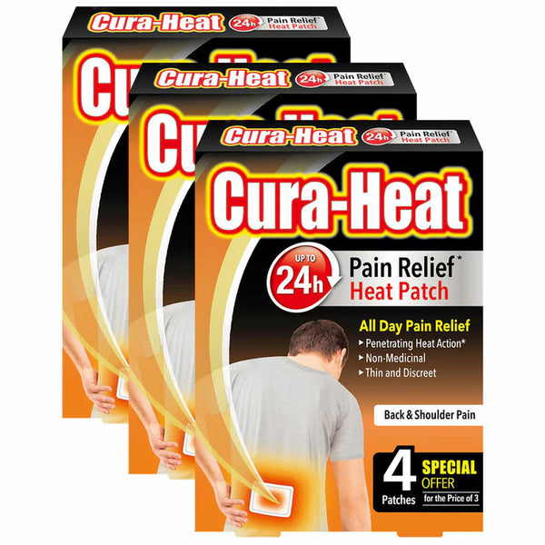 Cura-Heat Pain Relief Patches, 3 X 4 Pack