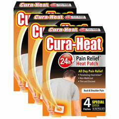 Cura-Heat Pain Relief Patches, 3 X 4 Pack