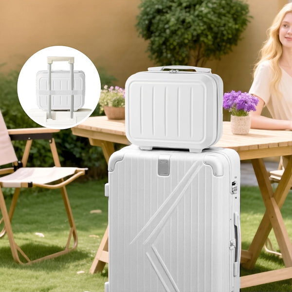 Portable Handheld Plastic Makeup Bag with Elastic Band & Zipper, Jewelry Box, Gift Box for Storing Souvenirs, Luggage Cart for Boarding The Aircraft, Multifunctional Suitcase with Internal Dividers, Can Hold Cosmetics, Towels, Toiletries
