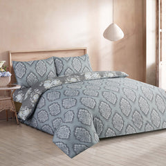 4Pcs Luxury Quilt Cover Bedding Set Royal Floral Reversible Bed Set – Includes Duvet Cover, Fitted Sheet & Pillowcases, Lightweight Microfiber, Durable & Machine Washable, Comforter Cover Set For Single, Double & King Bed