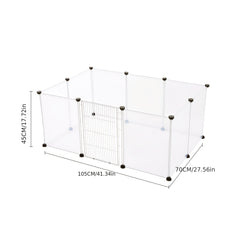 DIY 12 Panels Pet Fence Puppy Pen Crate Cage with Door Dog Rabbit Playpen Metal Enclosure