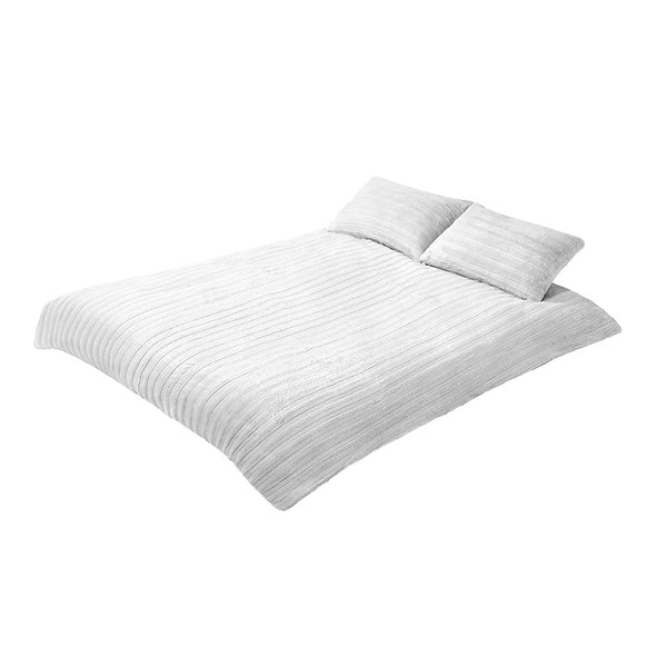 3pcs Faux Rabbit Plush Bedding Set, Soft Fluffy Comfortable Thicken Warm Autumn-Winter Duvet Cover & Pillowcase Set, Machine Washable, Ideal for Hotel, Guest Room, Bedroom, Home Use,Christmas Presents, Single/Double/King/Super King Size (1*Duvet Cover + 2